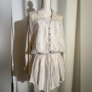 Free People button down tie waist dress